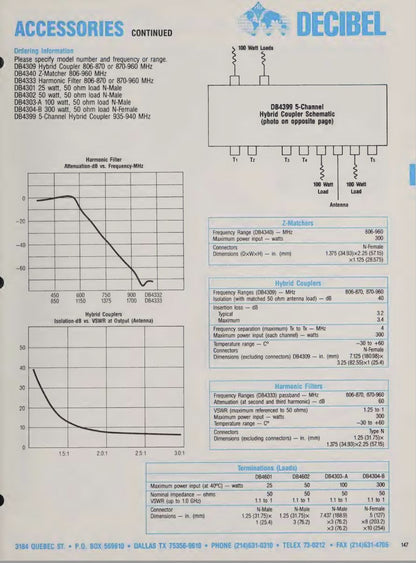 Decibel DB4333-B (850-900MHz) Harmonic Filter