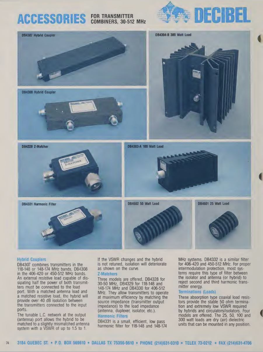 Decibel DB4329 VHF Z-Matcher Impedance Matching Network – Right Angle Connector