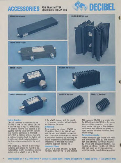 Decibel DB4332-A (406-512 MHz) Harmonic Filter