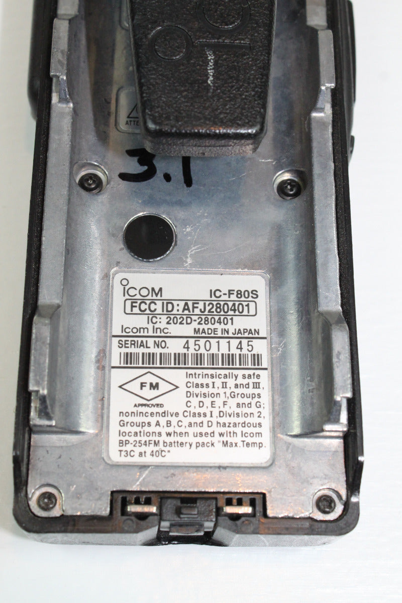 Icom IC-F80S (45) F80S UHF 400-470 Mhz 256 Channels 4W Intrinsically Safe