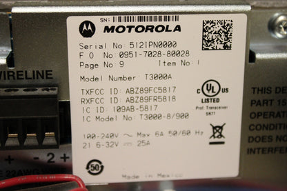 Motorola 5 Channel MTR3000 Trunking System 800/900 Mhz 100 Watts