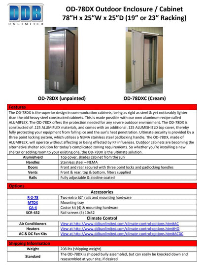 DDB OUTDOOR ENCLOSURE W/ AC (OD-78DX)
