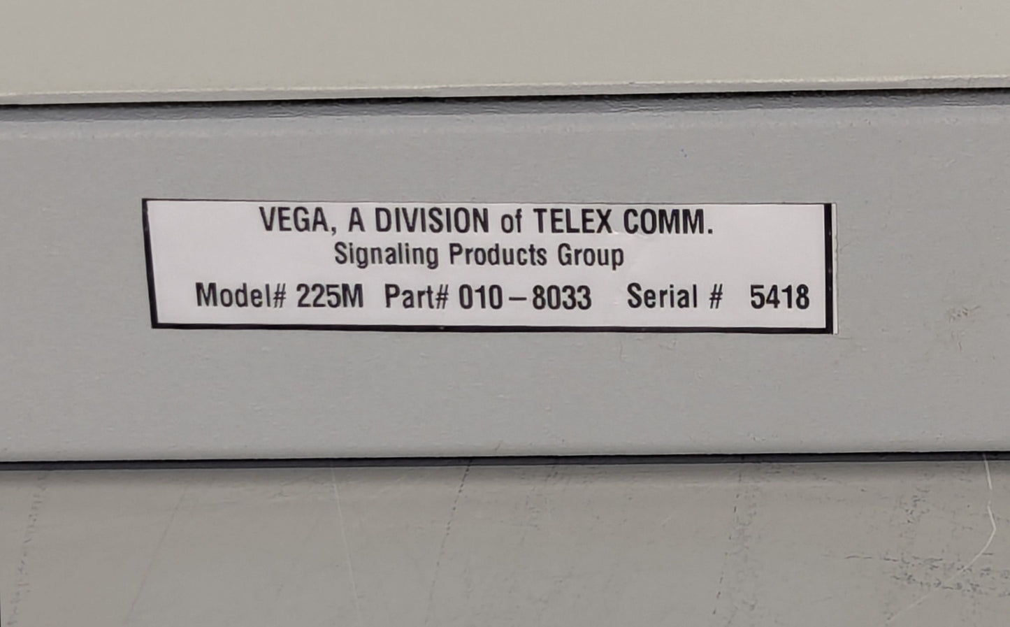 TELEX VEGA 225-M SWITCH