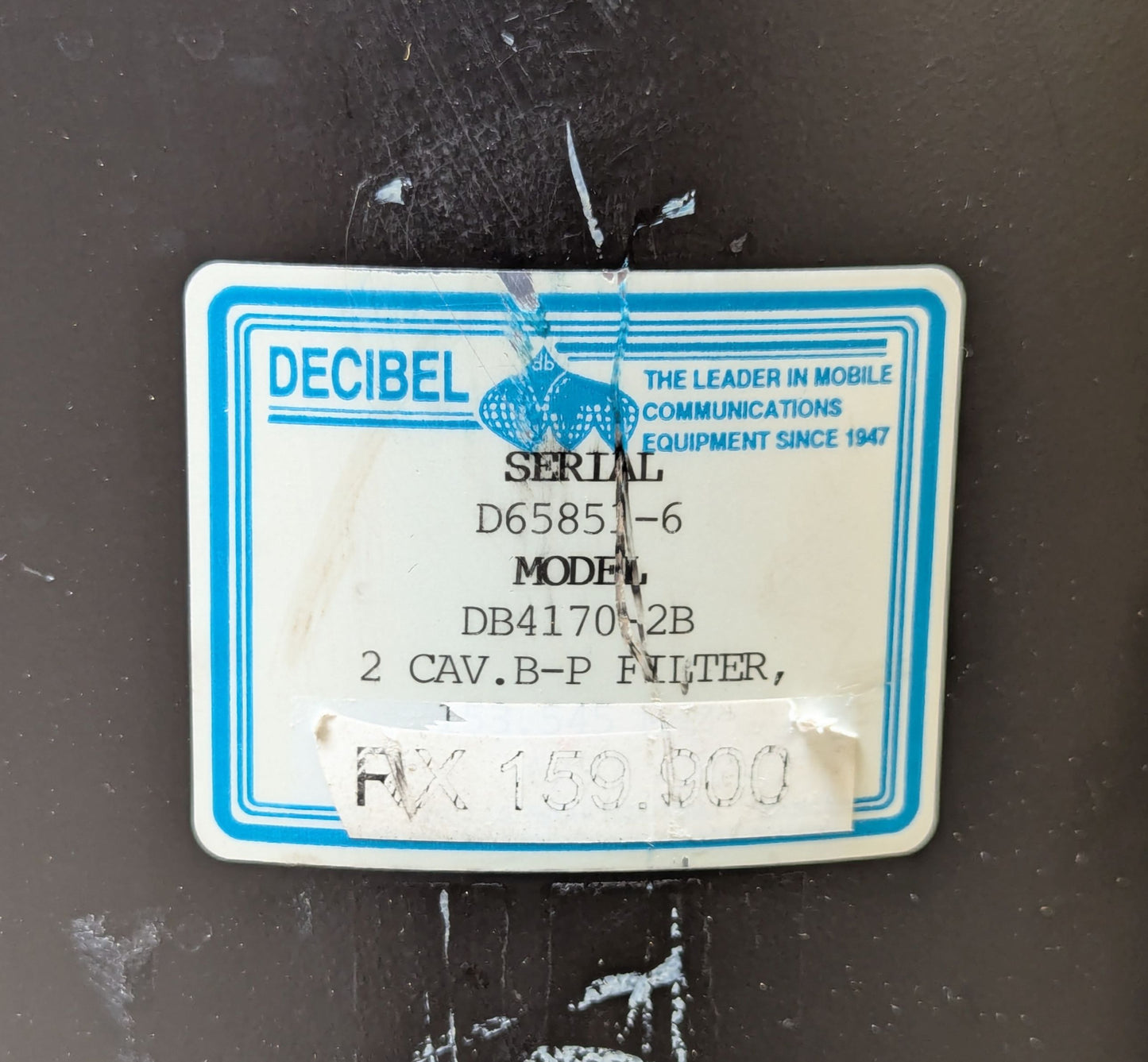 DECIBEL VHF DUPLEXER Dual DB4170-2B 144-174MHz