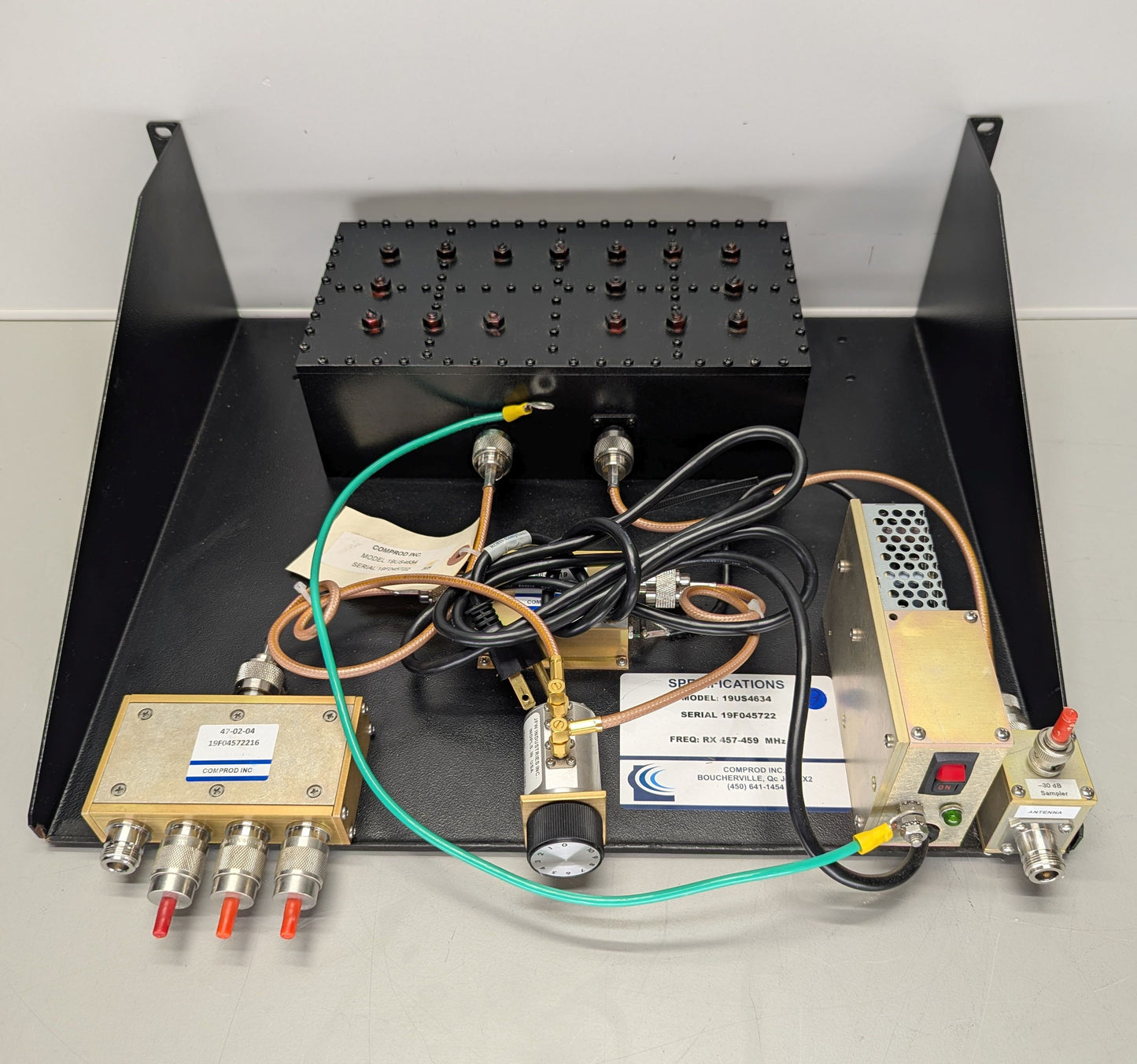 COMPROD 12US2818-R1/XRM 91-45-4N03 UHF RX MULTICOUPLER w/ 3 MHz BP Filter - 406-512MHz