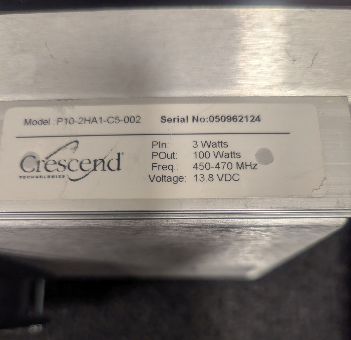 CRESCEND TECHNOLOGIES (P10-2HA1-C5-002) 450-470 MHz IN-LINE P.A