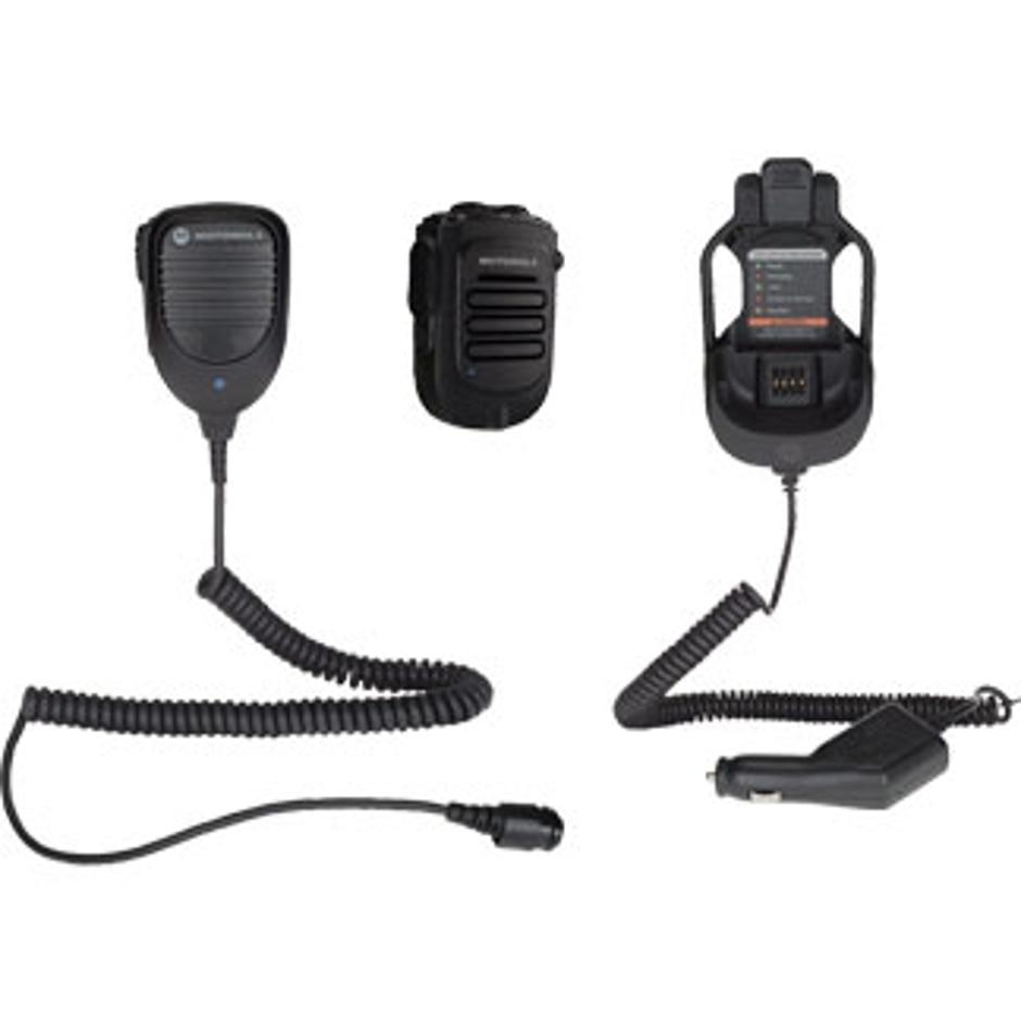 Motorola RLN6551B Long Range Wireless/Bluetooth Speaker Mic Kit w/ Vehicle Charger (APX, XPR, XTL)