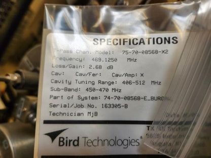 TxRx Bird 4-Channel UHF T-Pass Combiner 75-70-08568 | 450-470 MHz | 125W |