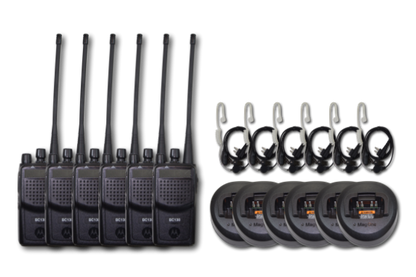 Motorola BC-130 UHF (450-470MHz) Portable Radio (6-Pack "Security" Kit)
