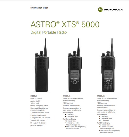 Motorola XTS5000 Model II  UHF 450-520 Mhz 1000 Ch P25 Digital - FAIR CONDITION