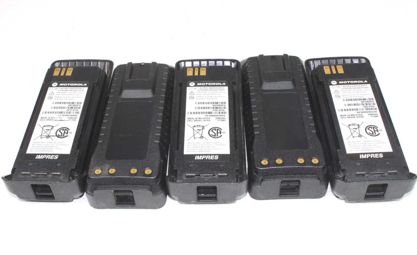5-Pack of Motorola IMPRES OEM NNTN8287A Li ion CSA 23000mAh 2019-2021 Batteries