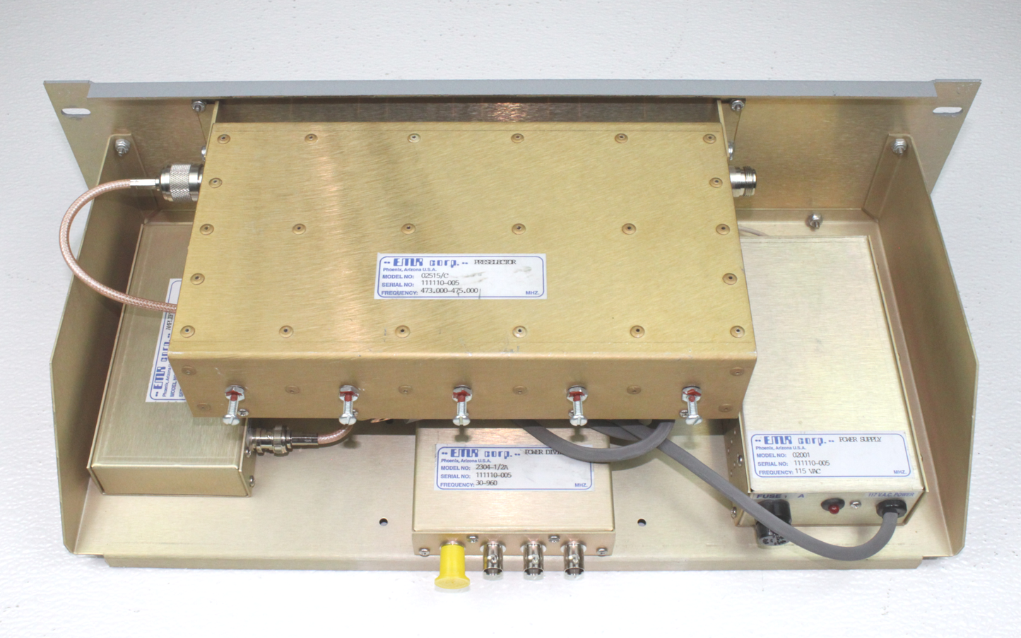 EMR Corporation (Model # 25104-1/P-5) 4 channel RX Multicoupler UHF 300-512 MHz
