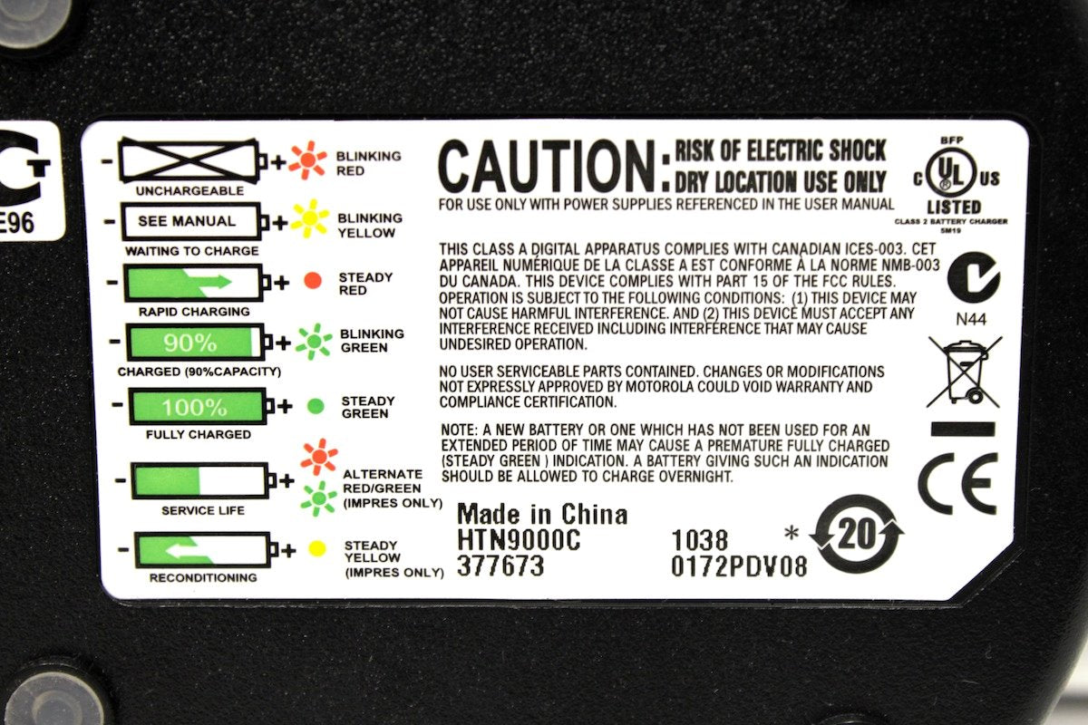 Motorola Single Cup Rapid Charger HTN9000B HTN9000C HTN9000D HT750 HT1250