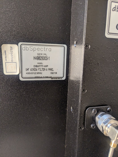 dbSpectra DB3777-WP (450-512 MHz) Receive Window Filter
