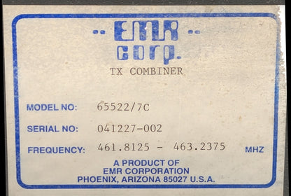 EMR W65522/7C 2 CH. UHF TRANSMIT COMBINER