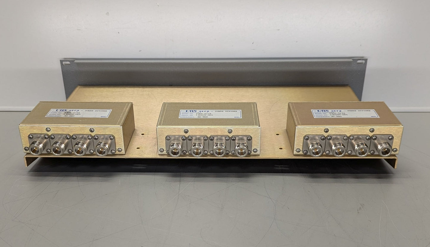 (3) tray mounted EMR Power Dividers Model 2304-0/2A