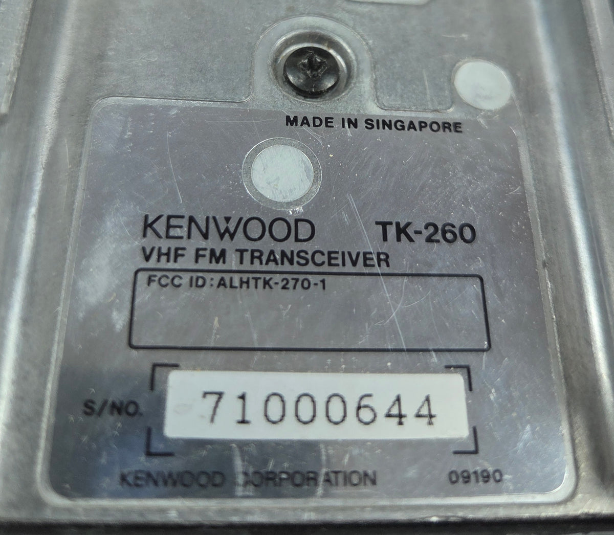 Kenwood Portable TK-260-1 VHF 146-174 MHz 4ch 5W