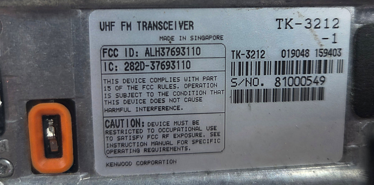 Kenwood Portable TK-3212-L UHF 470-512 Mhz 128ch 4W
