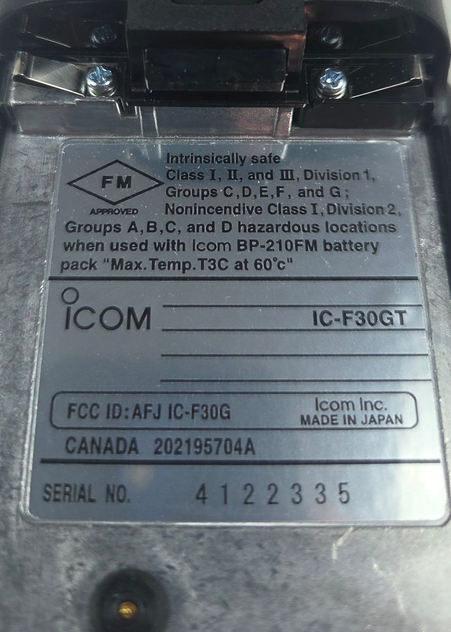 Icom IC-F30GT VHF 136-174 256 ch 5W