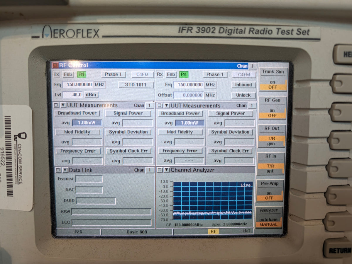 Aeroflex IFR 3902 Service Monitor S/N: 297001436