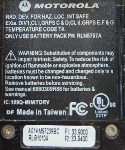 Motorola Pager Minitor V 33-37 Mhz 2ch Non Stored Voice