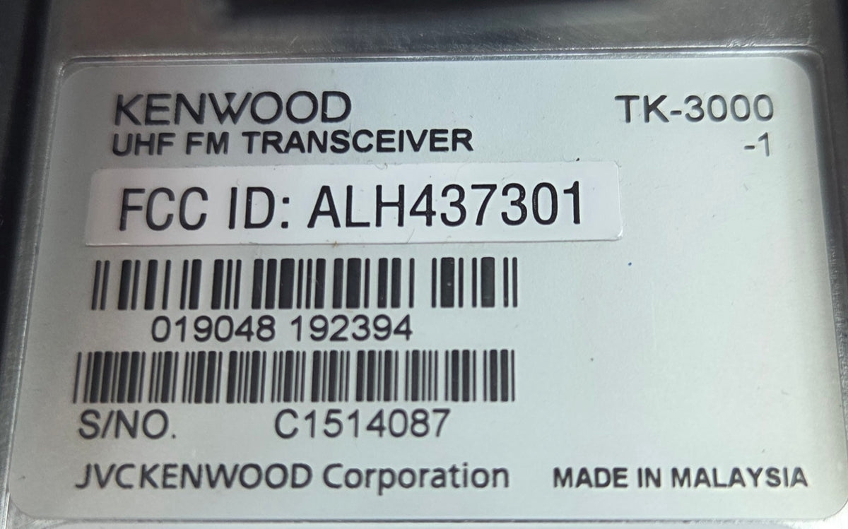 Kenwood Portable TK-3000-1 UHF 440-480 MHz 16ch 4W