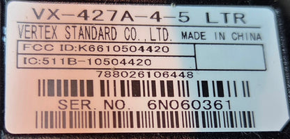 Vertex VX-427A LTR UHF 450-490 32ch LTD Key