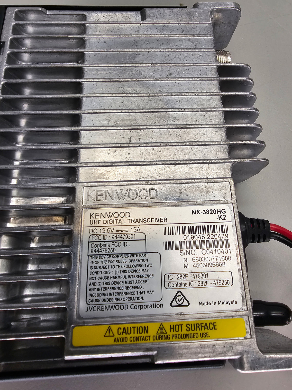 Kenwood Mobile NX-3820HGK-2 UHF 400-470 Mhz 512ch 45W