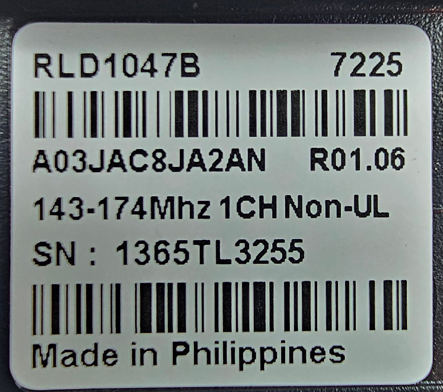 Motorola Pager Minitor VI VHF 143-174 Mhz 1ch RLD1047B