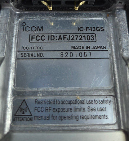 Icom Portable IC-F43GS UHF 400-470 Mhz 4W 256ch LKP