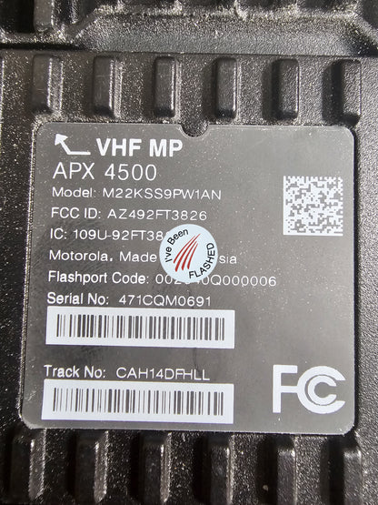 Motorola Mobile APX4500 VHF 136-174 Mhz 512ch 50W
