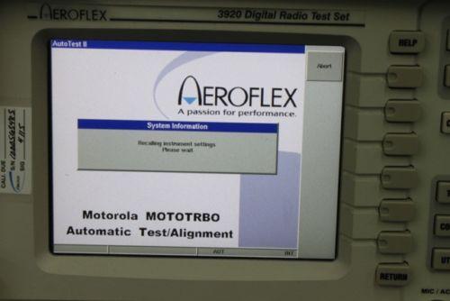 Aeroflex 3920 Auto-Tuning Service for Motorola Radios