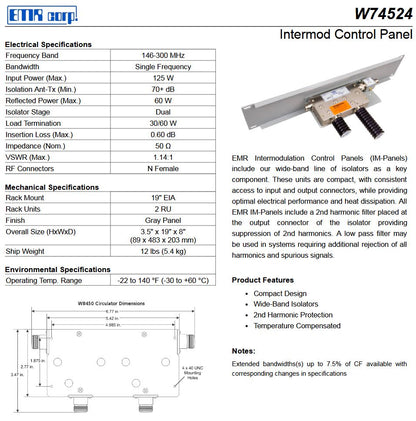 EMR W74524A (146-226 MHz) Intermodulation Panel