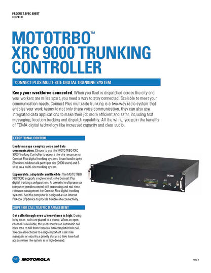 Motorola XRC 9000 Multi-Site Trunking Controller Gateway